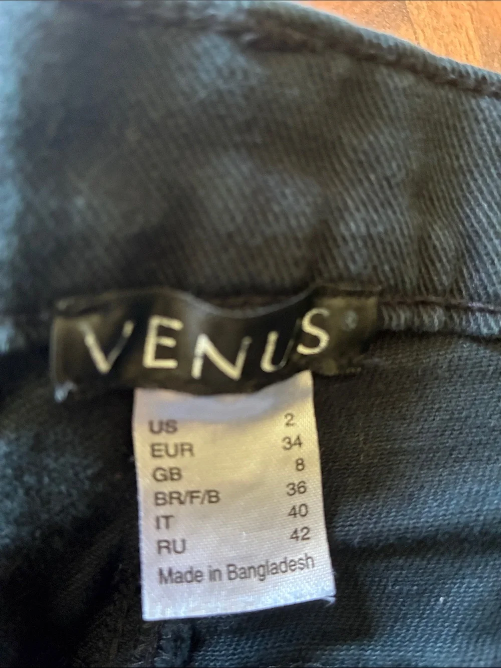 VENUS Black Frayed Hem Denim Shorts